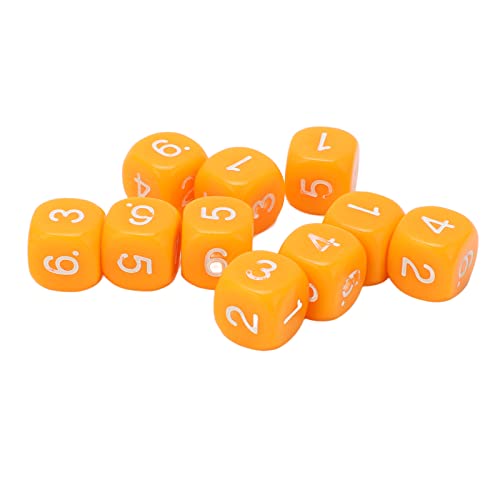Zahlenwürfel, 20pcs 6 Seiten runde Ecke Design Nummer Würfel Plastikspiel Set Leichtes Brettspiel -Unterricht Tools für numerische Lernkinder Spielen (Orange) von equlup