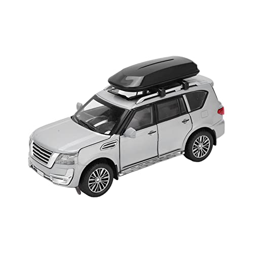 equlup 1/32 SUV -Legierungsauto -Simulations -Spielzeug -Sound- und Lichtkollektor -Dekorationstür kann für Jungen und Mädchen geöffnet Werden (Silver) von equlup