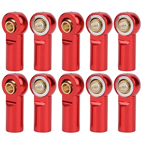 equlup 10pcs RC -Kugelgelenk, 19 mm/0,7 Zoll RC -Auto -Ziehverbindungsstab Metallkugelgelenk Accessoire Aluminium Legierung Linkstange End für Axial Scx10 1/10 (Rot) von equlup