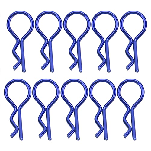 equlup 10pcs Universal RC Car Body Shell Pin R -Typ Clips für 1/5 1/6 1/8 1/10 RC Car Clip Pin -Fernbedienungszubehör (Blau) von equlup