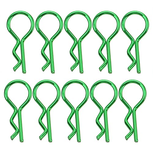 equlup 10pcs Universal RC Car Body Shell Pin R -Typ Clips für 1/5 1/6 1/8 1/10 RC Car Clip Pin -Fernbedienungszubehör (Grün) von equlup