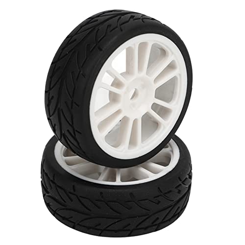 equlup 2 Stück RC Rennreifen, 49x1 8mm/1. 9x0,7 Zoll RC Off Road Auto Rad 9mm/0,4 in Hex Kunststoff Radnabe und Gummireifen für ZD Racing 1/1 16426 S16 EX16 von equlup