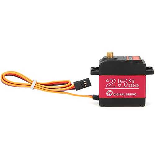 equlup 25 kg RC Digitales Servo, DS3225mg RC Water Proof Hochgeschwindigkeit großer Drehmoment Digitales Servo mit 25 -t -Servo -Klinge für 1/8 1/10 1/12 RC auf dem Straßenwagenwagen von equlup