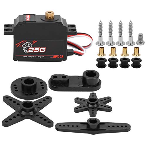 equlup 25G RC Car Servo, Wassersicherer Servo -Motor 36x15.4x31.1mm/1.4x0.6x1.2in Metal Getriebe Ersatzteil -Zubehör für 1/12 RC -Autobootmodell von equlup