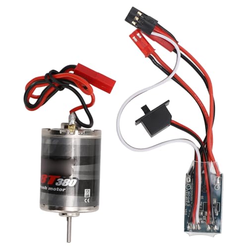 equlup 27,5 x 37,5 mm/1.08x1.48in RC gebürsteten Motor ESC, 38T 7,2 V 19000 U/min Drehzahl großer Torsion 38T gebürstetem Motor mit 30a Bürsten Esc JST -Stecker für 1/16 1/18 RC -Auto von equlup