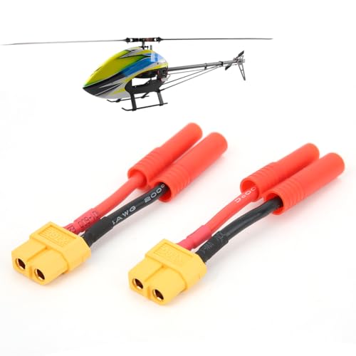equlup 2PCS XT60 Stecker Buchse auf HXT 4MM Männlich Weiblich Stecker Adapter für RC Hubschrauber Lithium Lipo Batterie Ladung von equlup
