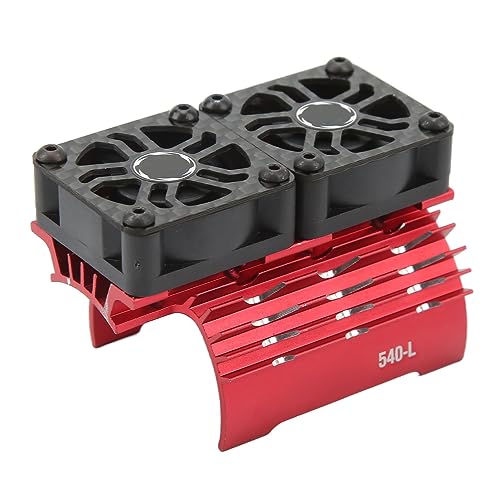 equlup 36mm RC Auto Lüfter 28000RPM Motoren Lüfter mit Metall Kühlkörper 540 550 Bürstenlosen Motor 1/8 1/10 RC Bürstenlosen Motor Kühlkörper (Red) von equlup