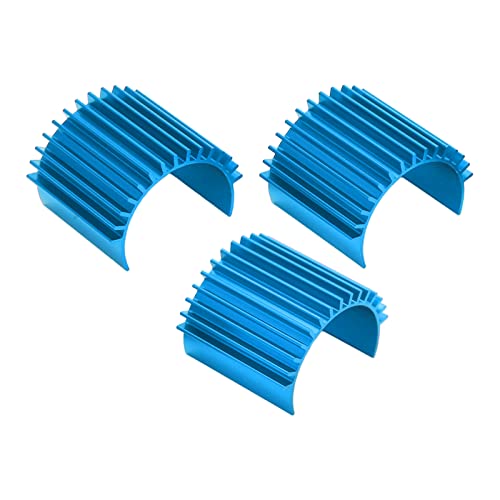 equlup 3pcs Aluminium Elektrisch RC Motor Kühlkampfen Kühlflossen 370 bürstenlosen gebürsteten Motor Kühlkörper Wärmelkühlung für WPL C14 RC -Auto -Upgrades Teile Teile (Blau) von equlup