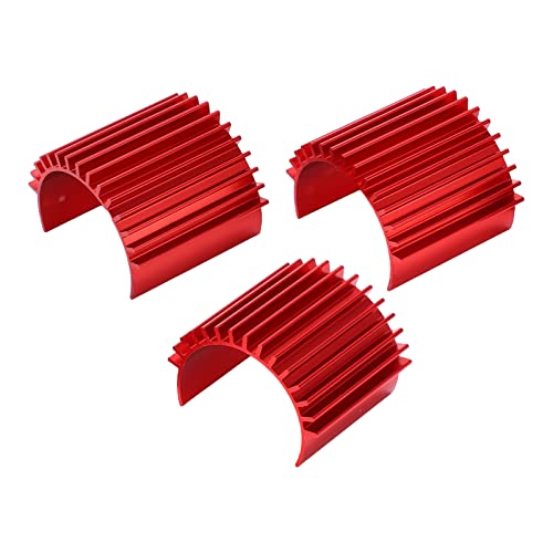 equlup 3pcs Aluminium Elektrisch RC Motor Kühlkampfen Kühlflossen 370 bürstenlosen gebürsteten Motor Kühlkörper Wärmelkühlung für WPL C14 RC -Auto -Upgrades Teile Teile (Rot) von equlup
