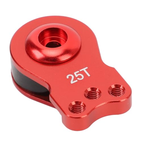 equlup 3pcs Aluminium -Servo -Spareteil mit 2pcs -Unterlegscheiben und Schrauben, Leichtes Universal 25T Metall Servo Armweiterung Servo für 1/10 RC -Auto (Rot (1,0 mm Dicke)) von equlup