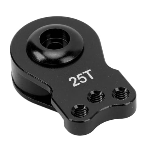 equlup 3pcs Aluminium -Servo -Spareteil mit 2pcs -Unterlegscheiben und Schrauben, Leichtes Universal 25T Metall Servo Armweiterung Servo für 1/10 RC -Auto (Schwarz) von equlup