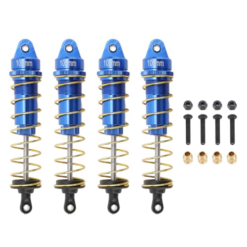 equlup 4 Stück 105 mm RC-Stoßdämpfer für SCX10 Ersatz vorne hinten RC-Stoßdämpfer-Federdämpfer für 1/10 RC-Crawler-Car-Upgrades (Blau) von equlup