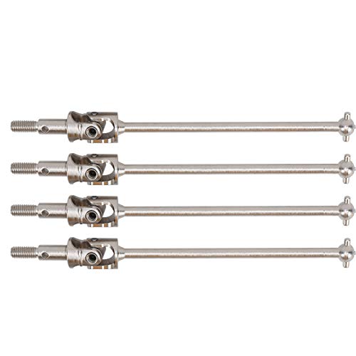 equlup 4 Stück Universal-Antriebswelle, RC-Antriebswelle, Schwenkwelle, 109 mm/4,3 Zoll, Metall-Antriebswelle, RC-Zubehör, Ersatz für 94111 1/10 RC-Auto (Silber) von equlup