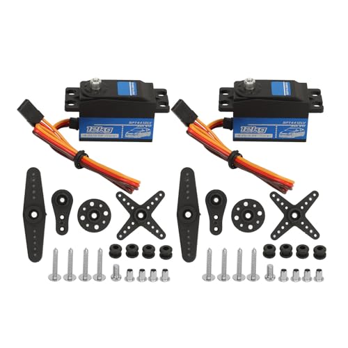 equlup 40x20x28,5 mm/1,6x0.8x1.1in Digitales Servo, 4,8 V bis 6,0 V SPT 4412LV Digitales Blau 12 kg hohe Empfindlichkeit mit Servo Arm Metal Servo für 1/10 RC Cars Boote von equlup