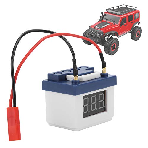 equlup 40x33x25mm/1,6x1.3x1in RC -Batterie niedriger Spannungsalarm, Überwachung von RC -Alarm mit niedrigem Spannungs -Summer für SCX10/TRXX4 1/8 1/10 Fernbedienungsfahrzeug (Weiß) von equlup