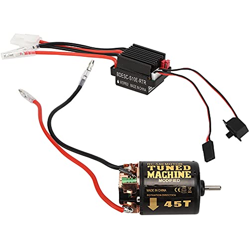 equlup 43 x 29 x 27 mm/1,7 x 1,1 x 1,1 Zoll RC-Car Regenfester Bürstenmotor-ESC RC-Modellauto Universal-540-Bürstenmotor mit 320-A-Bürsten-ESC für Controller-Bootstank (45T) von equlup