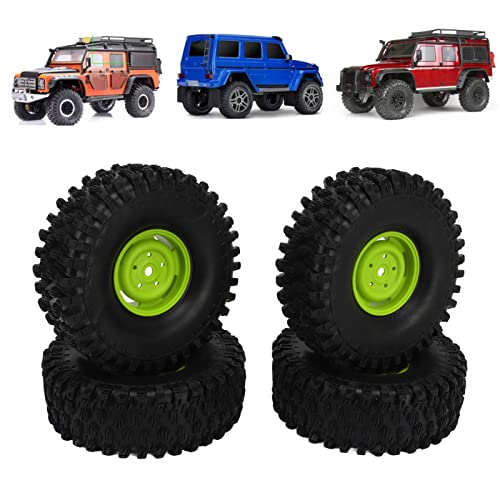 equlup 4pcs RC Off -Straßenwagen -Reifenset mit 20 Schrauben und Nüssen, RC -Rad -Set 1,9 Zoll 120 mm Durchmesser Reifen für 1/10 Fernbedienungsmodell Klettern Off Road Car (Grün) von equlup
