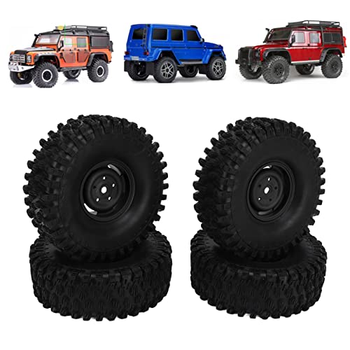 equlup 4pcs RC Off -Straßenwagen -Reifenset mit 20 Schrauben und Nüssen, RC -Rad -Set 1,9 Zoll 120 mm Durchmesser Reifen für 1/10 Fernbedienungsmodell Klettern Off Road Car (Schwarz) von equlup
