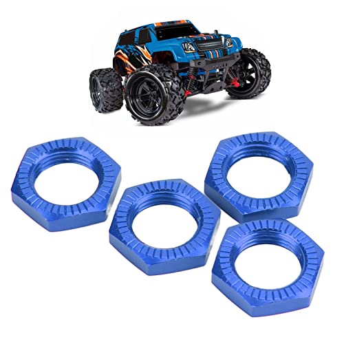 equlup 4pcs Rad Hex -Hub, 17 mm/0,7 Zoll Rad Hub Nuss 17mm Rad Hub -Hub Nuttern für 1/8 -Skala RC -Modellauto Upgrade -Teile (Blue) von equlup