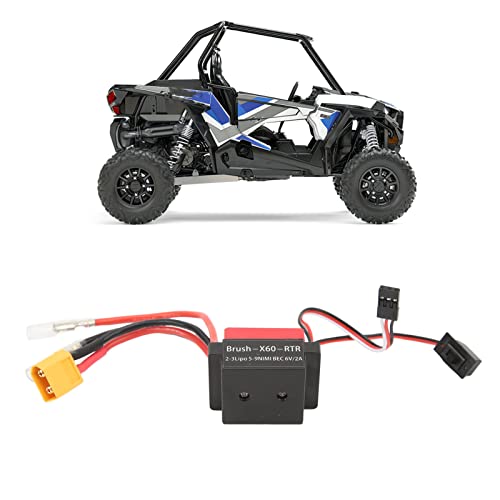 equlup 60A gebürstet ESC, 3x30x27mm/1,7x1.2x1.1 Zoll RC-Auto Regenfisch gebürstetem Motor 2-3S Lipo Electric Speed ​​Controller für 1/10 RC-Autos von equlup