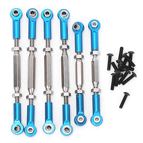 equlup 6PCS RC Car Pull Rod Set Einstellbare RC -Stangenenden Servo -Verknüpfung verbessertes Zubehör für ECX 1/10 2WD RC Hobby Car (Blue) von equlup