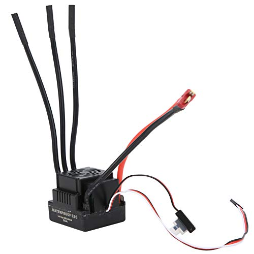 equlup 80A -Upgrade regenfeste bürstenloser Motor RC -Auto bürstenloser ESC 5.8 V / 3A BEC 2 bis 4S Lipo Motor Elektrische Geschwindigkeit Controller für 1/8 RC Crawler Climbing Car Truck (T Stecker) von equlup