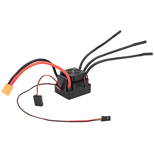 equlup 80A -Upgrade regenfeste bürstenloser Motor RC -Auto bürstenloser ESC 5.8 V / 3A BEC 2 bis 4S Lipo Motor Elektrische Geschwindigkeit Controller für 1/8 RC Crawler Climbing Car Truck (XT60) von equlup