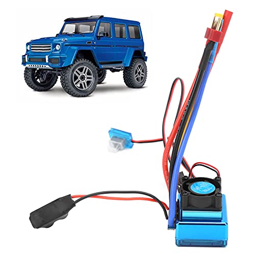 equlup 80A bürstenloser ESC, RC ESC 2-3S 3A 5,8 V 480A Spitzenstrom Regenfisch Elektrodrehzahlregler für 1/10 1/12 Fernbedienungsauto-Autoteile von equlup
