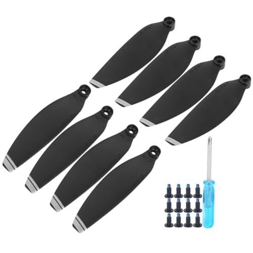equlup 8pcs Mini Propeller leichte Gewicht MavicMini Propellers Drohnen Ersatzzubehör für MavicMini Niedriggeräusch (Schwarze Silberkante) von equlup