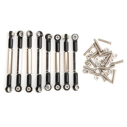 equlup 8pcs RC -Autolenker Aluminium -Legierung RC -Bindungsstange Bindage vordere Heck -Servo -Linkstange für WPL B14 C14 1/16 RC -Autozubehör von equlup