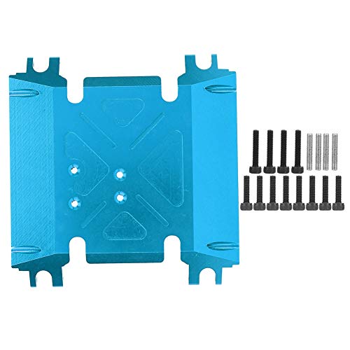 equlup Aluminium-Unterfahrschutzplatte, Mittelgetriebe-Montage-Unterfahrschutz, Zubehör, passend für AXIAL Wraith 90018 90048 1/10 RC Car (Blau) von equlup