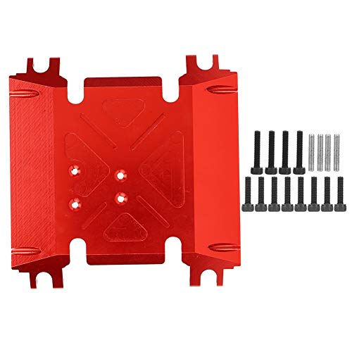 equlup Aluminium-Unterfahrschutzplatte, Mittelgetriebe-Montage-Unterfahrschutz, Zubehör, passend für AXIAL Wraith 90018 90048 1/10 RC Car (Rot) von equlup