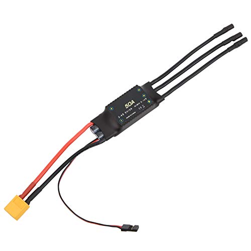 equlup Bürstenloser ESC, 50A Drohnengeschwindigkeit Controller 5V/3A BEC Ausgang RC Airplan ESC für RC -Drohnenschaum -Flugzeuge Upgrades Zubehör Upgrades Accessoires von equlup