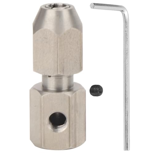 equlup CNC-Edelstahl-RC-Flex-Wellen-Spannzangenkupplung mit Sechskantschlüssel für RC-Elektroboot-Kupplung, Motorwellensperre (4mm Schaft) von equlup