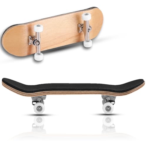 equlup Fingerboards, 1 Stück Griffbrett aus Ahornholzlegierung, Fingerskateboards mit Box, kreatives Bewegungsset für die Fingerspitzen zum täglichen Spielen und Entspannen (Weiß) von equlup