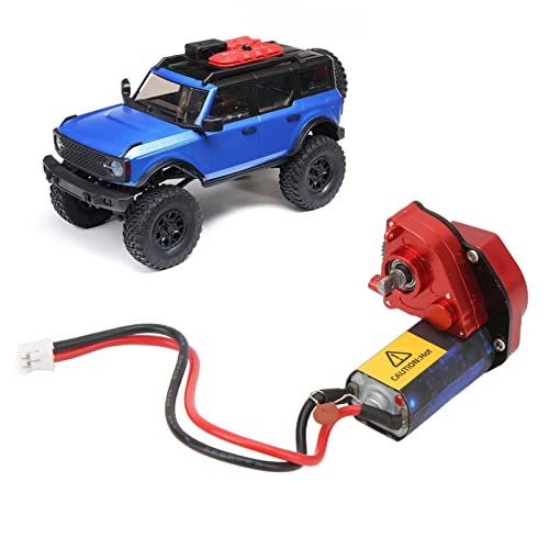 equlup Getriebe-Kasten-Motor, RC-Teile Hobbyfans Getriebe-Getriebe Kasten Aluminium Legierung Motor versiegelt Getriebe-Box mit 66T gebürstet für Axial SCX24 1/24 RC Auto (Red) von equlup