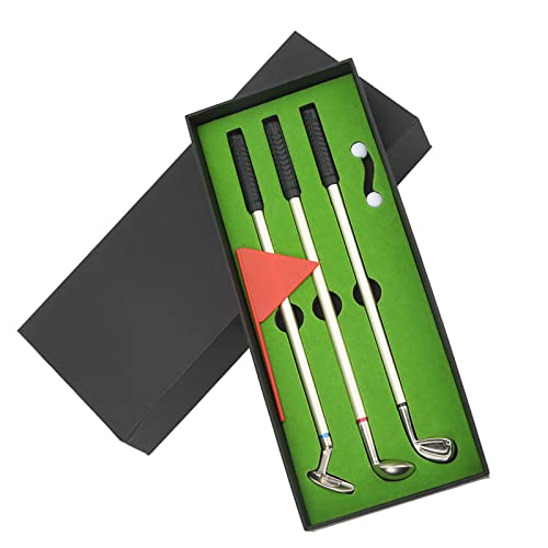 equlup Golf-Stift-Set, Mini-Desktop-Golfballstift, Mini-Golf-Kugelschreiber, Flaggen-Aufbewahrungsbox mit 3 Golfschlägern, Stiften mit 2 Bällen, lustiges Büro-Schreibtischspielzeug equlup Golf-Stift-Set, Mini-Desktop-Golfballstift, Mini-Golf-Kugelschreiber, Flaggen-Aufbewahrungsbox mit 3 Golfschlägern, Stiften mit 2 Bällen, lustiges Büro-Schreibtischspielzeug von equlup
