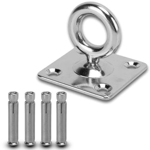 equlup Hochleistungsschwungbügel, 250 kg/551lb Hängemattenstuhl Hanging Kit Edelstahlschwung Deckenhalterung Set für Yoga Hängematte Sandsack equlup Hochleistungsschwungbügel, 250 kg/551lb Hängemattenstuhl Hanging Kit Edelstahlschwung Deckenhalterung Set für Yoga Hängematte Sandsack von equlup
