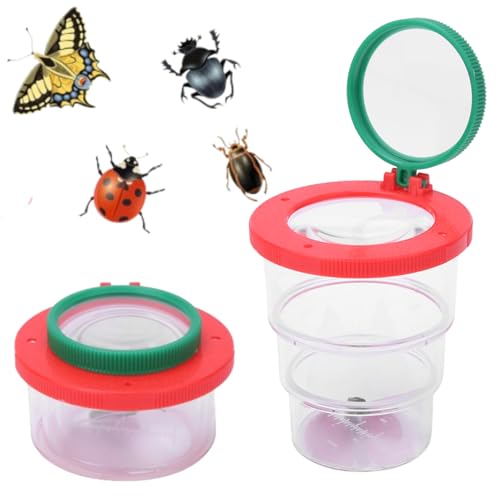 equlup Insects Viewer Box, 10pcs Insekten Viewer Vergrößerung Spiders Box 5x/8x Vergrößerung Beobachtung Käfig Container Science School Tool Kinder Spielzeug für Kinderwissenschaft von equlup