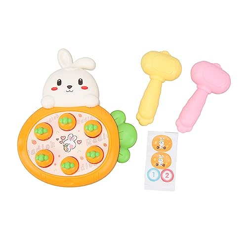 equlup Mole Pounding Game, Cartoon Bunny Carroty Style Hämmern pochendes Spielzeug sicheres Glättung Stabiler interaktiver Bildungsspielzeug für über 3 Jahre alte Familienausbildung (Orange) von equlup