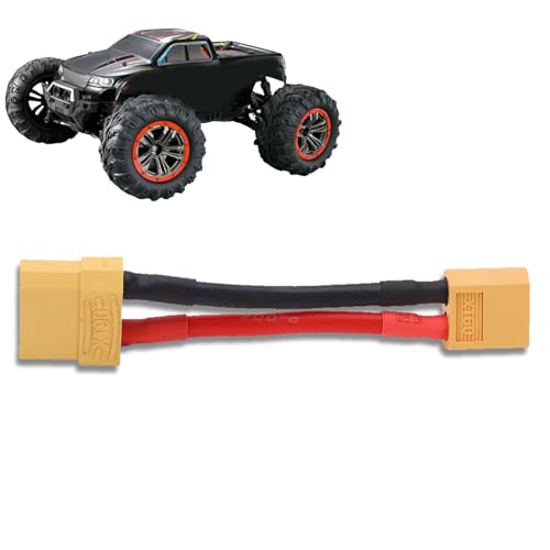 equlup RC -Anschluss, XT60 männlich an XT90 weiblicher Stecker -Konverter 140 mm/5,5 Zoll RC -Batterie -Stecker -Konvertierungsadapter mit 12AWG -Kabel für Flugzeugschiffmodell von equlup