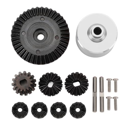 equlup RC -Auto -Differentialgetriebe, Aluminiumlegierung Stahl 45 GaugeZahnrad Metallstahl 7075 Differentialschale RC -Auto -Diff -Getriebe für XV02 TT02 TT02B (Du färbte) von equlup