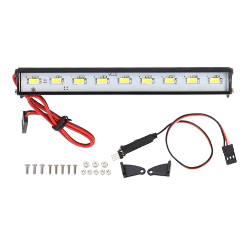 equlup RC Auto Lichtleiste Aluminiumlegierung LED Superhelle RC Auto Dachlampe für Redcat für Axial SCX10 D90 für HPI RC Crawler Upgrades (115mm) von equlup