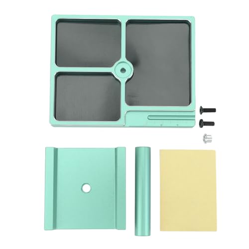 equlup RC -Auto Reparaturarbeit, Aluminiumlegierung RC Reparaturwerkstation Kit mit Magnetschraubenschalen für 1/18 1/24 FCX24 SCX24 Fernbedienungsauto (Grün) von equlup