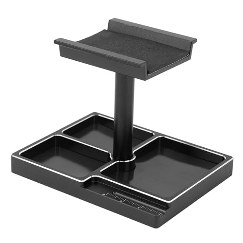 equlup RC -Auto Reparaturarbeit, Aluminiumlegierung RC Reparaturwerkstation Kit mit Magnetschraubenschalen für 1/18 1/24 FCX24 SCX24 Fernbedienungsauto (Schwarz) von equlup