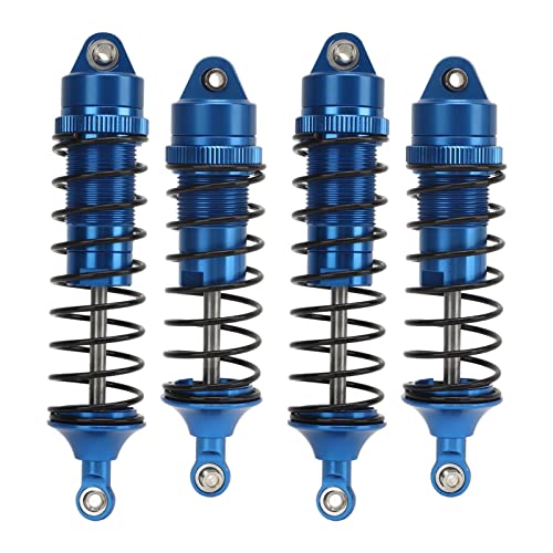 equlup RC -Auto -Stoßdämpfer, 100 mm/3,94 Zoll vorne 114 mm/4,49 Zoll Heck Aluminiumlegierung Hochfest hochfärbliche RC Stoßdämpfer für 1/10 TraxxassLash Auto Upgrades Teil (Blau) von equlup