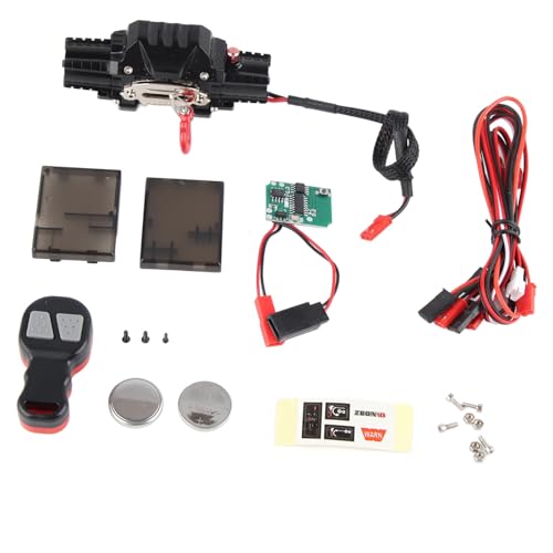 equlup RC -Auto Winde, Metall Automatisch doppelt Motor simuliertes Winde Controller Empfänger Universal Model Fahrzeug Crawler Car Accessoire (B Typ) von equlup