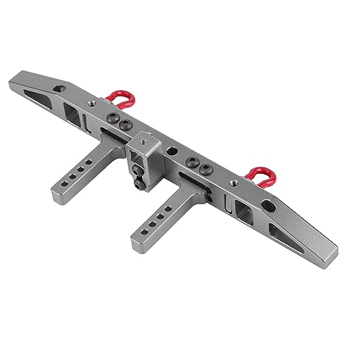 equlup RC -Auto hinteren Stoßfänger, Anti -Kollision -Aluminium Heckstoßstange mit Klammern für Traxxax 4 RC Crawler Cars (8236T Titanium Grey) von equlup