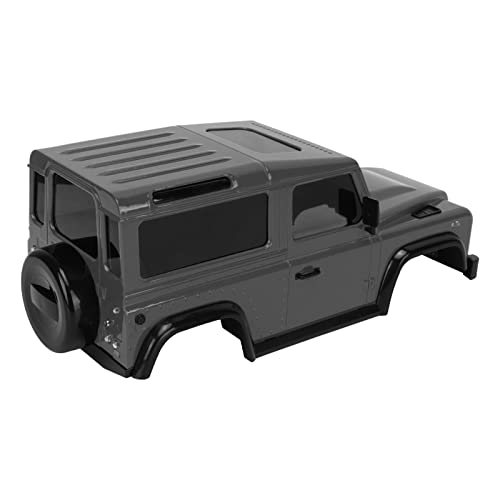 equlup RC -Autokörperschale, 1/16 1/24 RC -Autoschale Ersatzteile mit Stangenstange 144 mm Rad Basis Axial SCX24 RC Kletterauto verbessertes Zubehör (Grau) von equlup