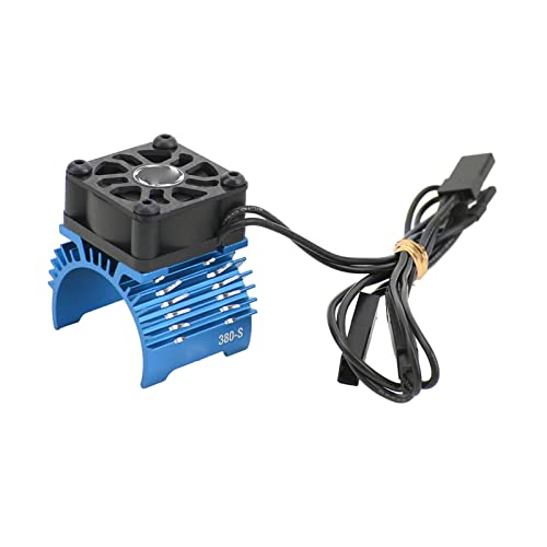 equlup RC -Autokühlventilatoren Aluminiumlegierung RC Motor Kühlkörper mit Kühlventilator 32000 U/min Kühler bürstenlos 380 Motorwärme für 1/8 1/10 RCCAR Truck Crawler (Blau) von equlup